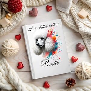 POODLE Journal - 128-Page Hardcover Ruled Line Notebook for Dog Lovers